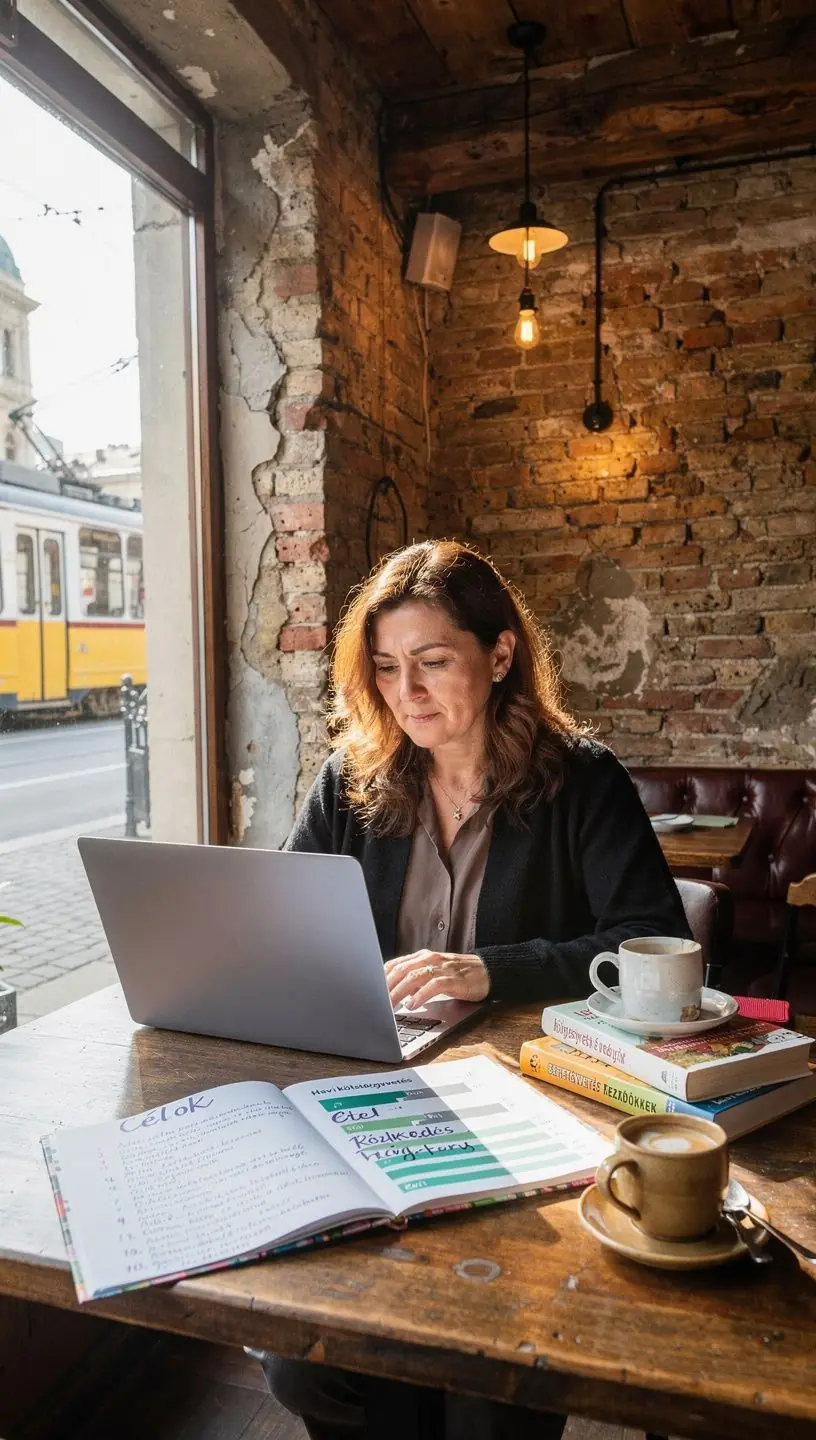 Pénzügyi célok elérésére irányuló tervek vizuális bemutatása